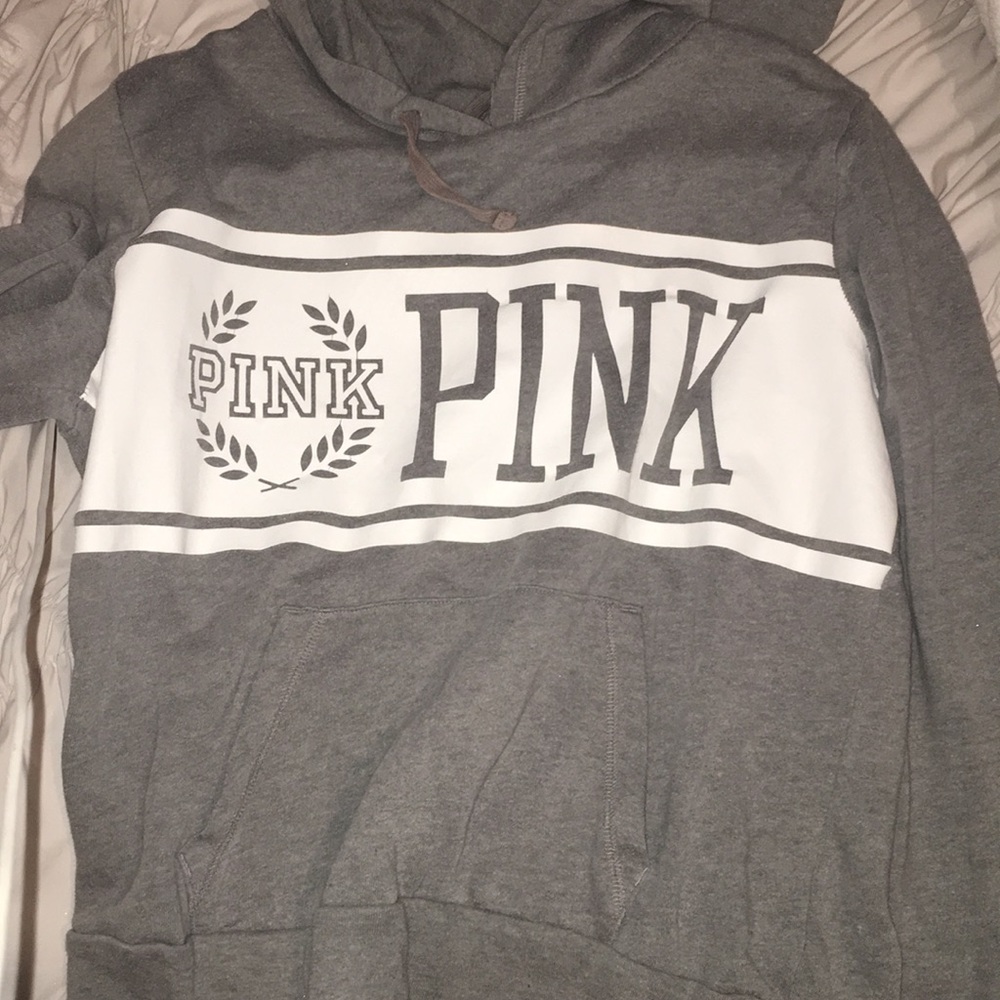 Grey PINK hooded sweatshirt